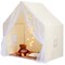 Beige Kids Yurt Tent, Indoor Outdoor Play Tent with Windows and Lamp
